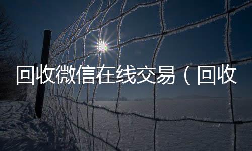 回收微信在线交24小时在线回收vx易（回收微信在线交易安全吗）